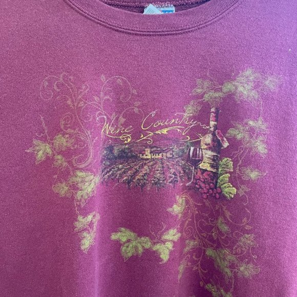 Vintage 90s Oversized Wine Country Sweater  Red  Large - Picture 3 of 8